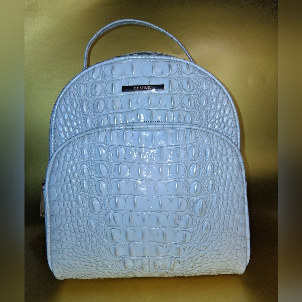 White Textured Dome Backpack